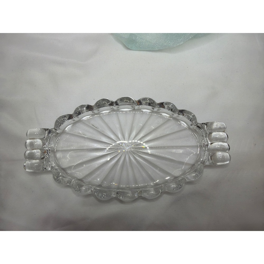 Vintage Heisey Glass Tray Oval Clear 7" Excellent Crystolite Pattern